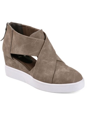 

JOURNEE COLLECTION Женские серые спортивные кроссовки Seena на танкетке на платформе 0,5 дюйма 8,5 M, Серый, SEENA-WEDGE