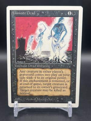 Animate Dead MTG Unlimited Uncommon Black Enchantment Magic The Gathering LP