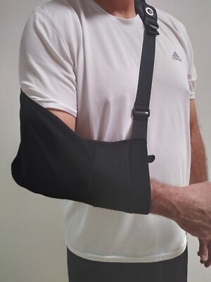 Arm Sling by SLR/Healjoy Split Strap Technology Adjustable Reversible Black NEW