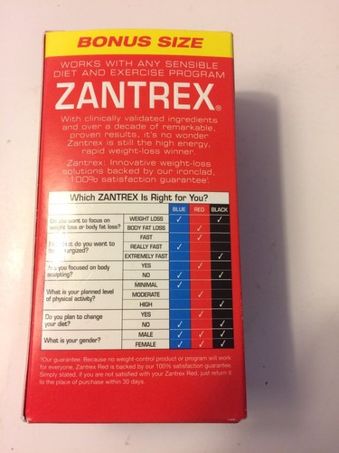 Zantrex Red Body Fat Loss Supplement - Bonus Size - 72 Capsules.