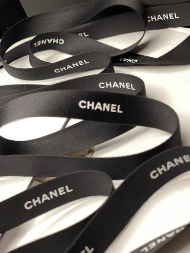 CHANELリボンブラック1ロール100m CHANEL◇シャネル リボンロール 1巻 フルロール 100m 黒 白ロゴ