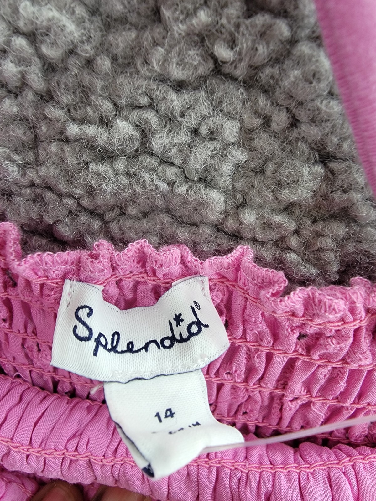 Splendid Eyelet Smocked Dress Girl's 14 Pink Square Neck Pullover - Picture 8 of 15