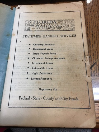 Vintage 1954 Telephone Directory For Perry Florida Small Town Very Rare