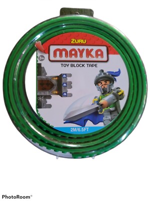 Zuru Maynard Toy Block Tape New Green 6.5 Ft Roll