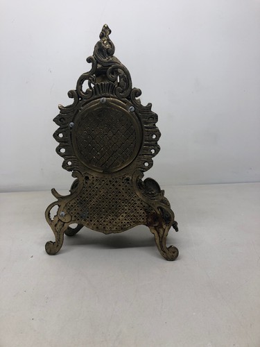 Brass Table Clock Antique Roman Numerals Vintage