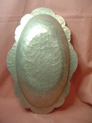 Vintage Hand Wrought Creations By Rodney Kent Aluminum Tray #406 Tulip Design