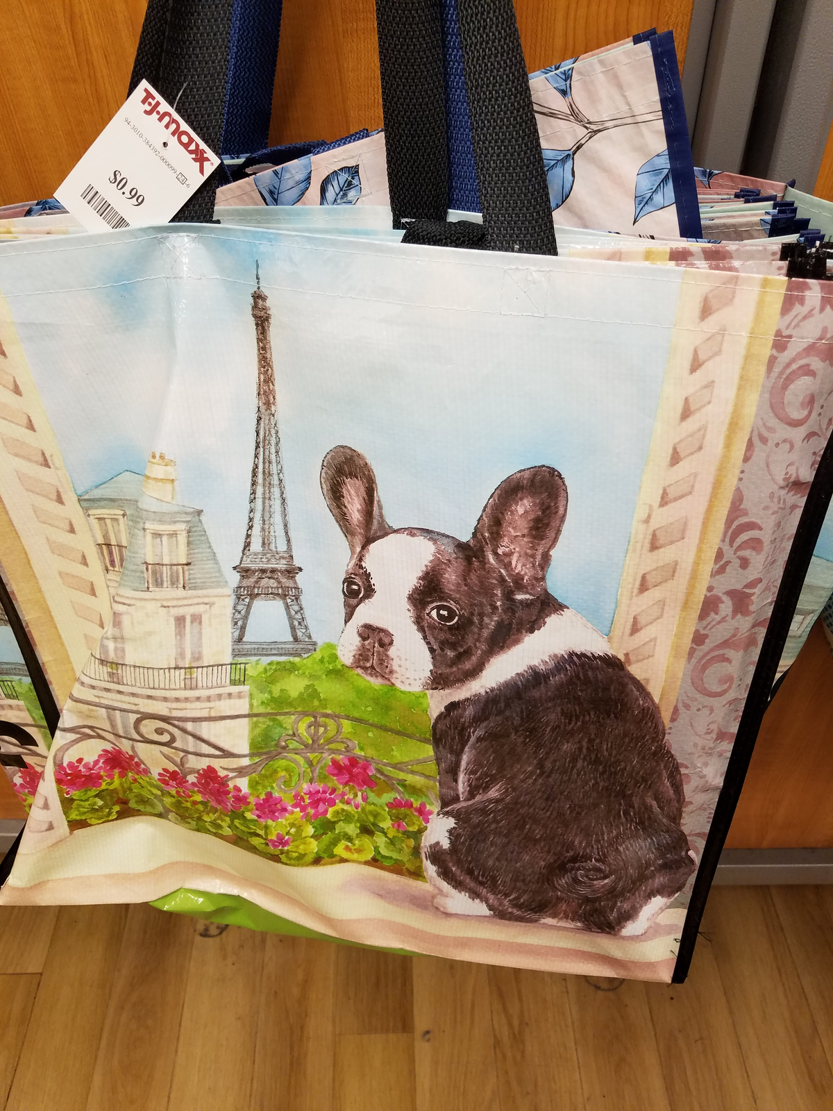 NEW Large TJ Maxx Cat Reusable Shopping Gift Bag AND Reusable Plastic
