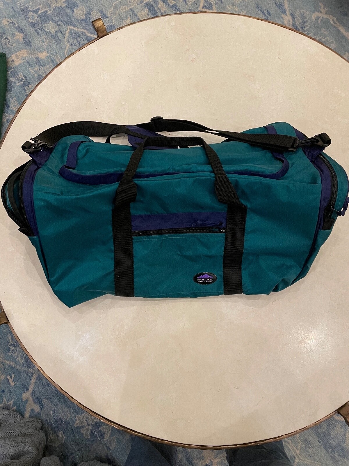 バッグ VINTAGE COACH DUFFLE SAC XL BAG GREEN Vintage Coach Duffle Sac 9085 Bottle Green Leather Bucket