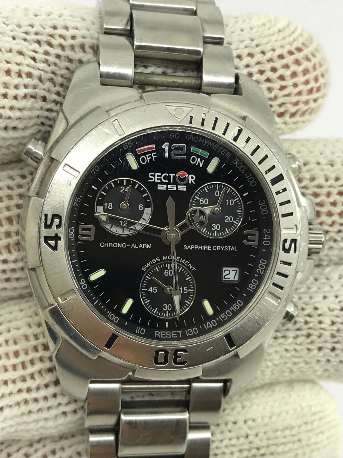 SECTOR 255 CHRONO-ALARM 2653933325 CHRONOGRAPH DIVER QUARTZ MENS 40mm SWISS SECTOR 255 CHRONO-ALARM 2653933325 CHRONOGRAPH DIVER QUARTZ MENS 40mm SWISS