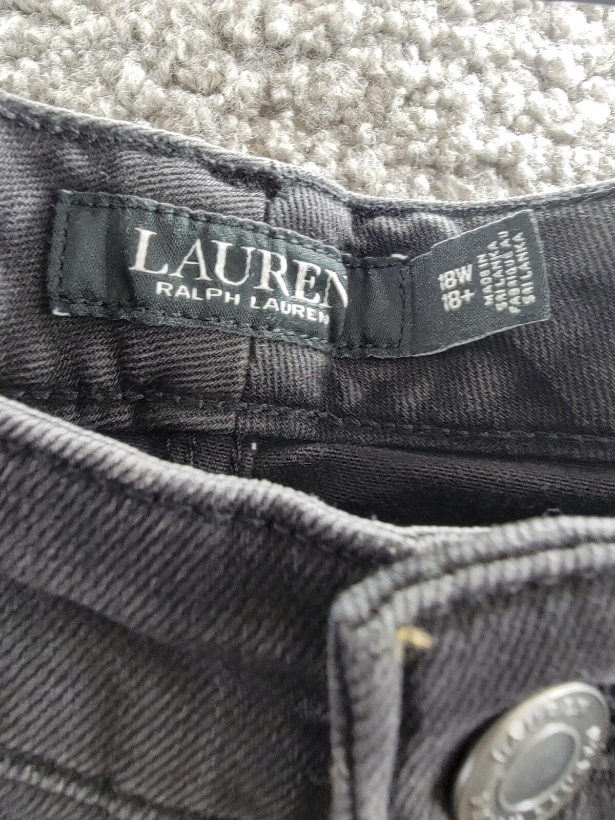 Lauren Ralph Lauren Plus-Size High-Rise Skinny Ankle Jeans Women's 18W Black - Picture 11 of 18