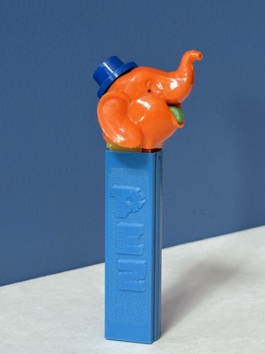 Vintage PEZ Dispenser Circus Elephant Blue Orange No Feet
