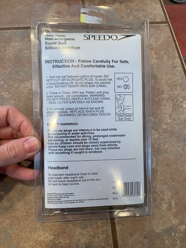 NEW Speedo Begin To Swim Earband And Earplugs One Size Swimming Water