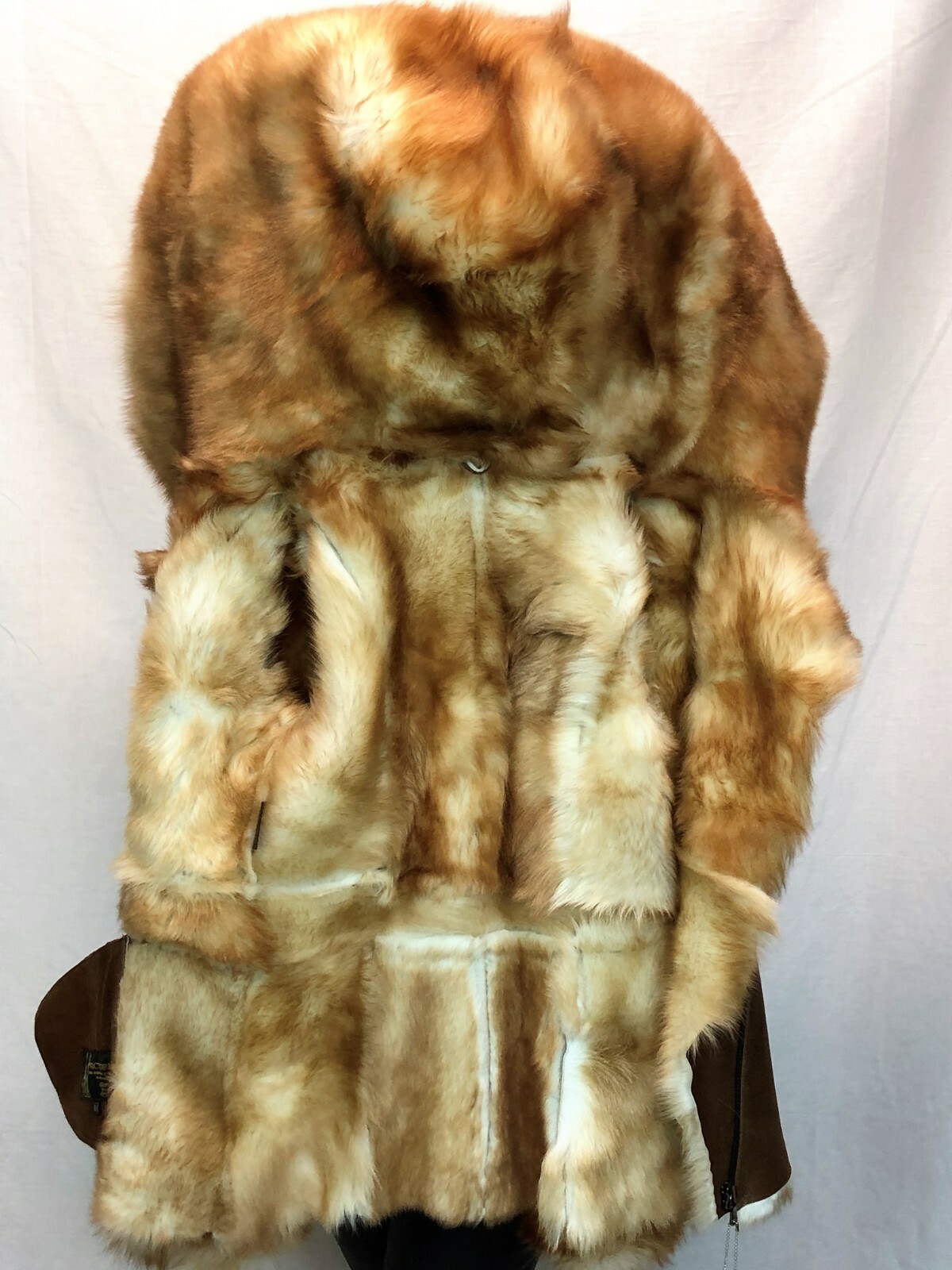 Pre-owned Victoria Real 100% Sheepskin Shearling Leather Toscana Long Hair Jacket Coat Hood Xs-7xl In Brown