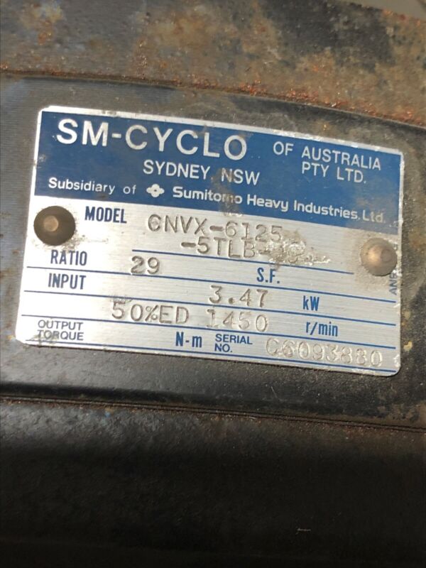 Sumitomo Cnvx 6125 5tlb Sm Cyclo Reducer 1450rpm Freight Shipping Available Ebay