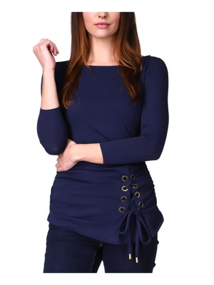 

MICHAEL MICHAEL KORS Женский темно-синий топ с вырезом 3/4 и вырезом, Navy