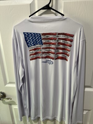 Reel Life Shirt XL Patriotic USA Flag Fishing Boating