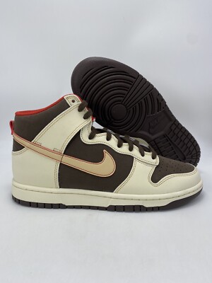 Nike Dunk HI Retro SE Baroque Brown Sesame Shoes (FB8892 200) Men's Size 9
