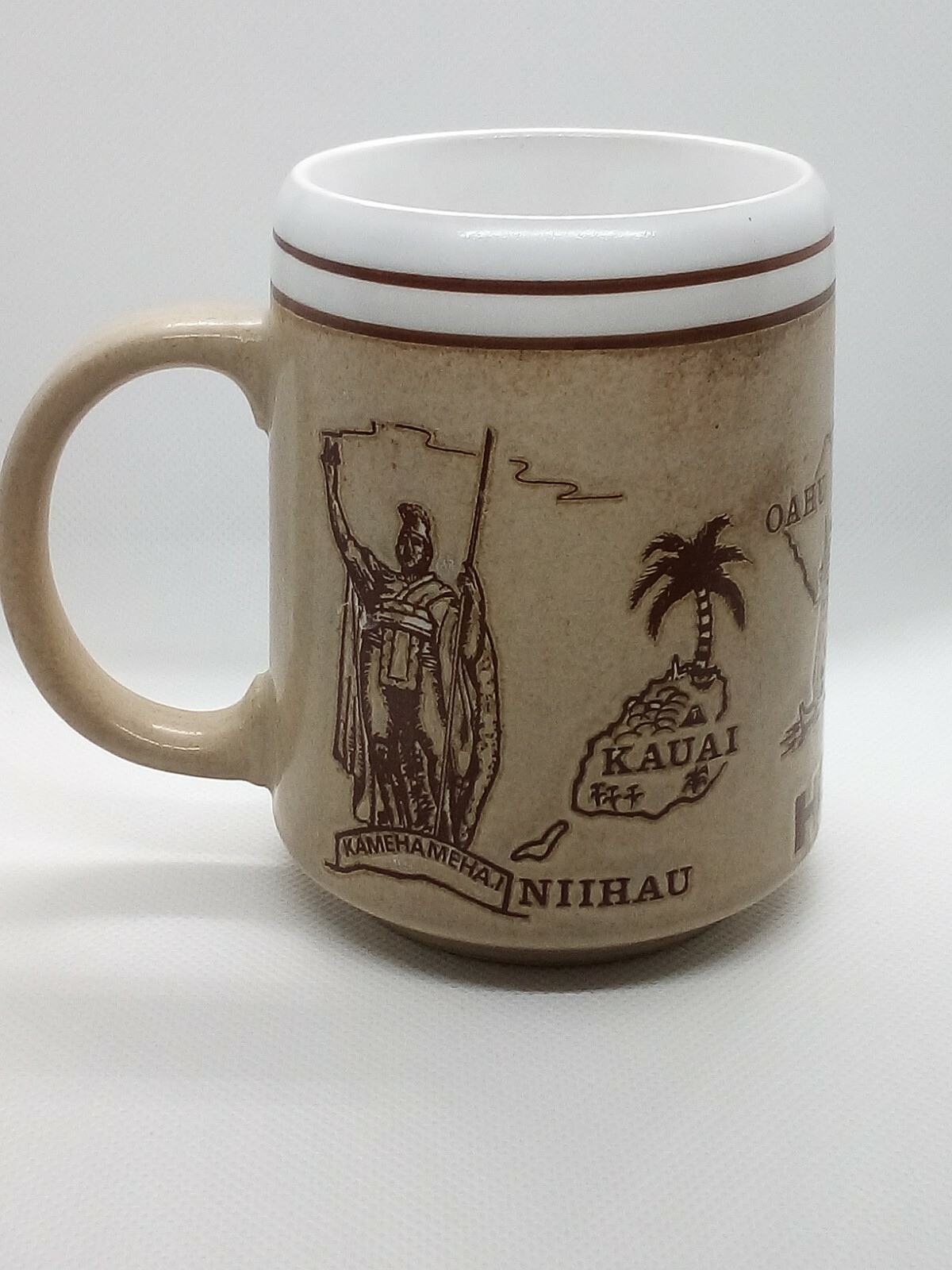 Vintage Map of HAWAII Embossed 10oz. Coffee Mug Cup