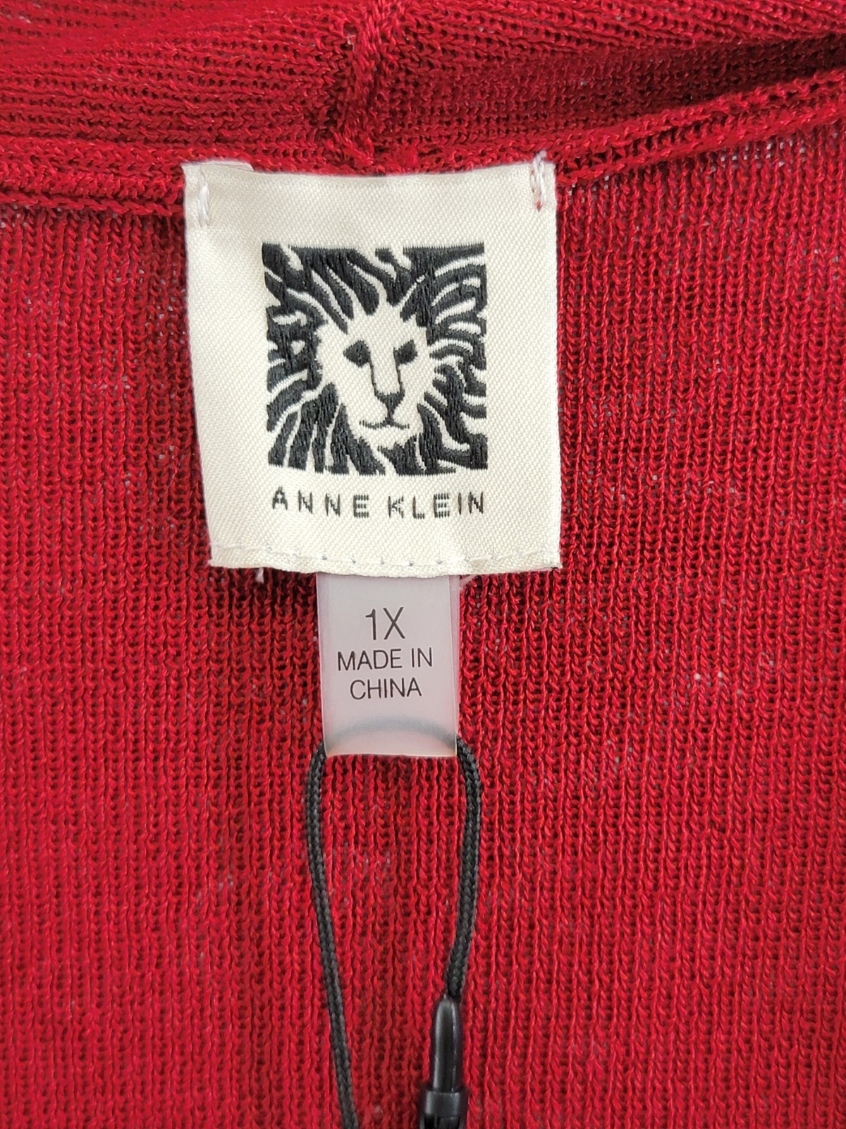 Anne Klein Plus Size Monterey Open-Front Cardigan Women's 1X Titian Red L/S - Picture 13 of 18