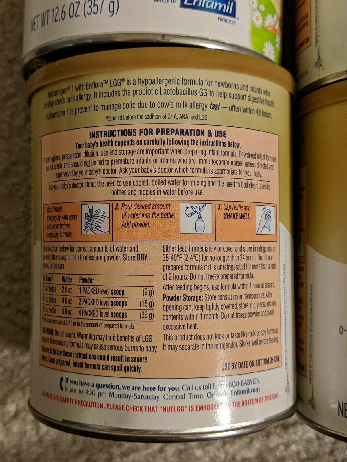 4x Enfamil Nutramigen with Enflora LGG  Powder 12.6 Oz Expires APR 01 2020