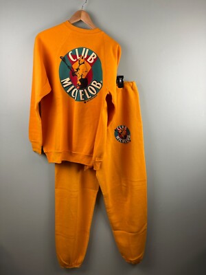 Club Michelob Beer Yellow Sweatsuit 1987 Lacrosse Anheuser-Busch XL Vintage Set
