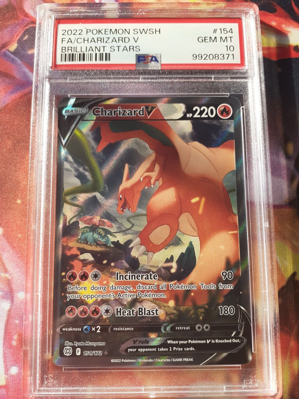 🔥Pokemon Charizard V Brilliant Stars Full Alt Art #154 PSA