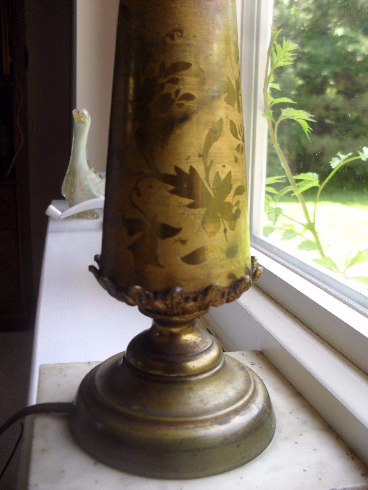 Rare Gold Painted 1843-45 Cornelia Astral Solar Whale Oil/Lard Banquet Lamp