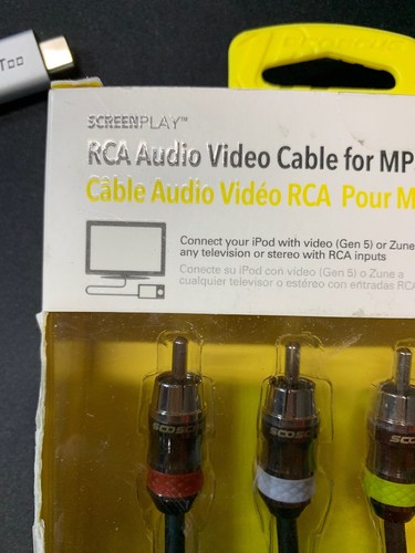 6 Ft Scosche RCA Audio Video Cable for MP3 I6RCA35V