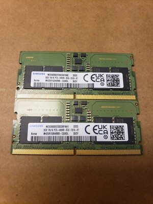 Lot of 2x Samsung M425R1GB4BB0-CQKOL 8GB DDR5 PC5 SODIMM Laptop RAM Memory