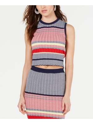 

LUCY PARIS Женский темно-синий свитер без рукавов с принтом и круглым вырезом для юниоров Размер, Navy