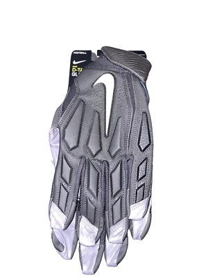 Nike D-Tack Padded Football Gloves Black White DX4491-017 Size XL NWT MSRP $70
