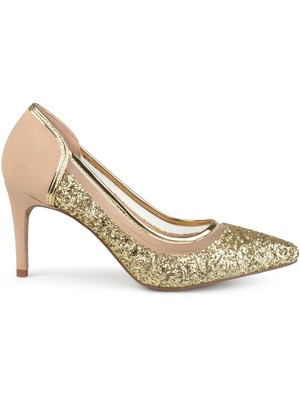 

КОЛЛЕКЦИЯ JOURNEE Женские туфли без шнуровки Kalani Toe Stiletto с золотой сеткой 8,5, KALANI-HEEL