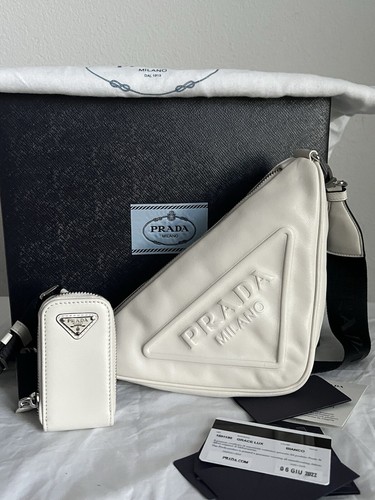 バッグ PRADA Prada Grace Lux Triangle Shoulder Bag White | eBay