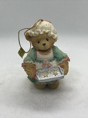 Cherished Teddies 625426 Girl Holding Tray of Cookies 1995 Christmas Ornament