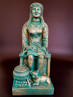 Cerridwen Statue | Celtic Goddess Kerridwin | Handmade Gypsum Stone Statue 8.5''