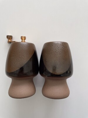 Vintage Robert Maxwell  Pottery Craft USA Stoneware Salt Shaker /Pepper Grinder