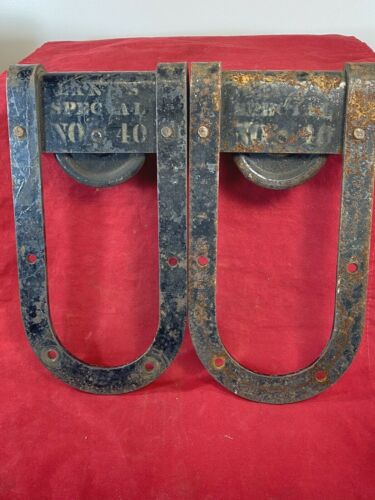 Pair Antique Barn Door Rollers, Working Condition, Old Barn Hardware, No Damage
