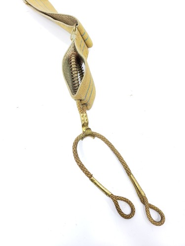 Vintage/Antique ??  Tan & Green Suspenders--(Nu-Way) POLICE Brass Patented