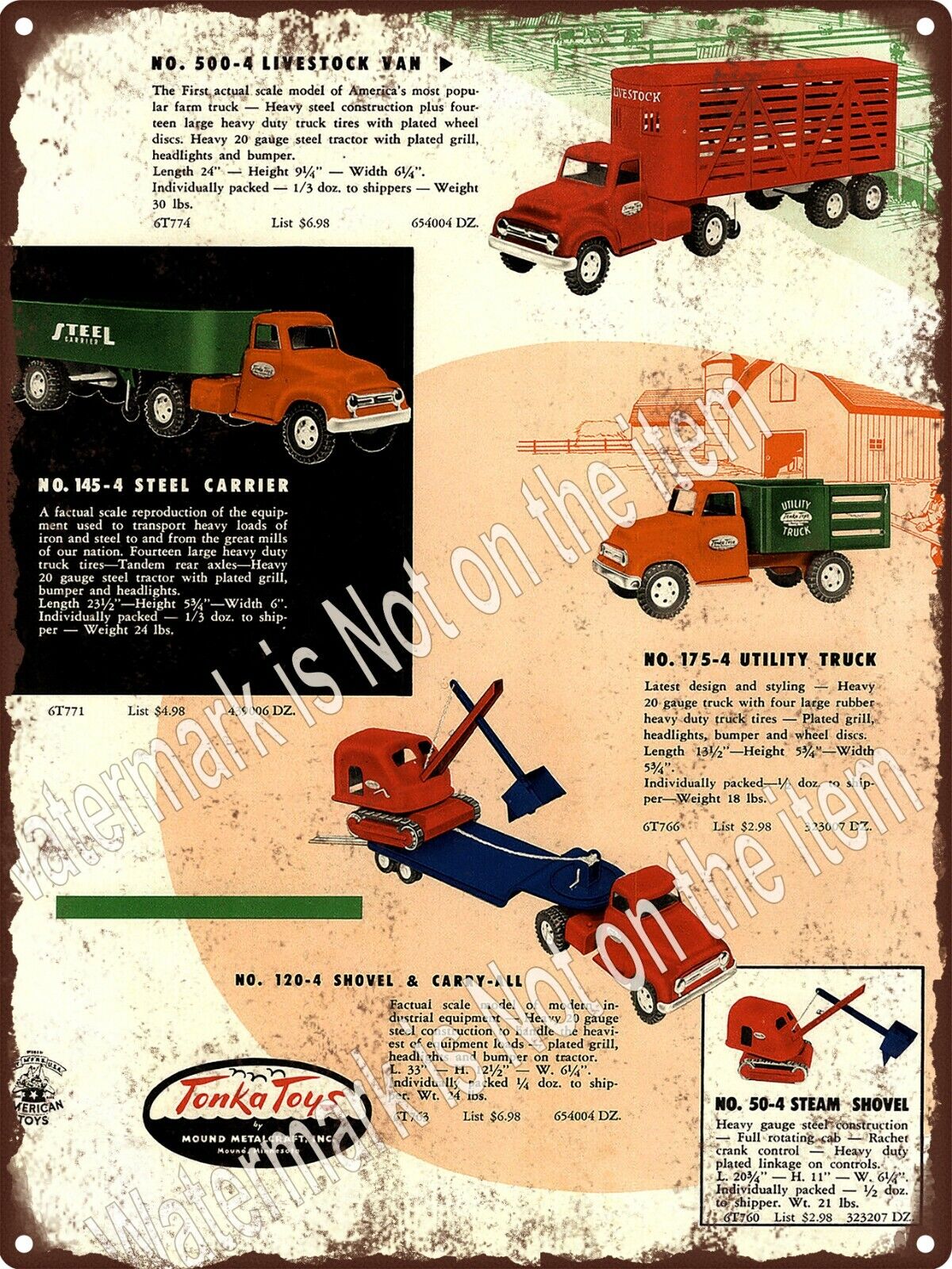 1954 Tonka Toys Truck Livestock van Utility Shovel Carry 1954 Tonka Toys Truck Livestock van Utility Shovel Carry