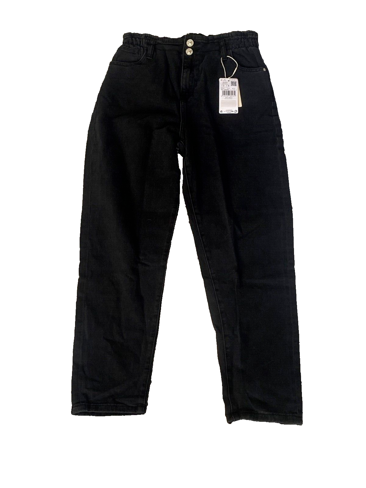 フライデー Mango Girl's Julia Paperbag Waist Jeans sz 13/14 Black | eBay