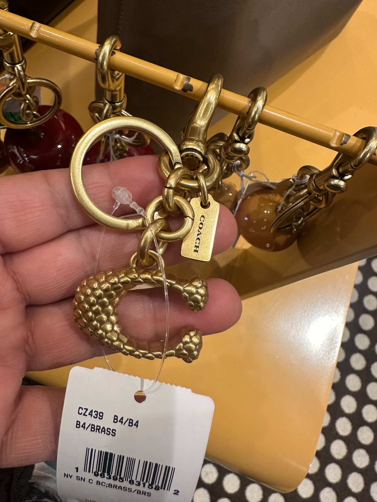 NWT Coach Solid Signature C Bag Charm Keychain Key Fob CZ439