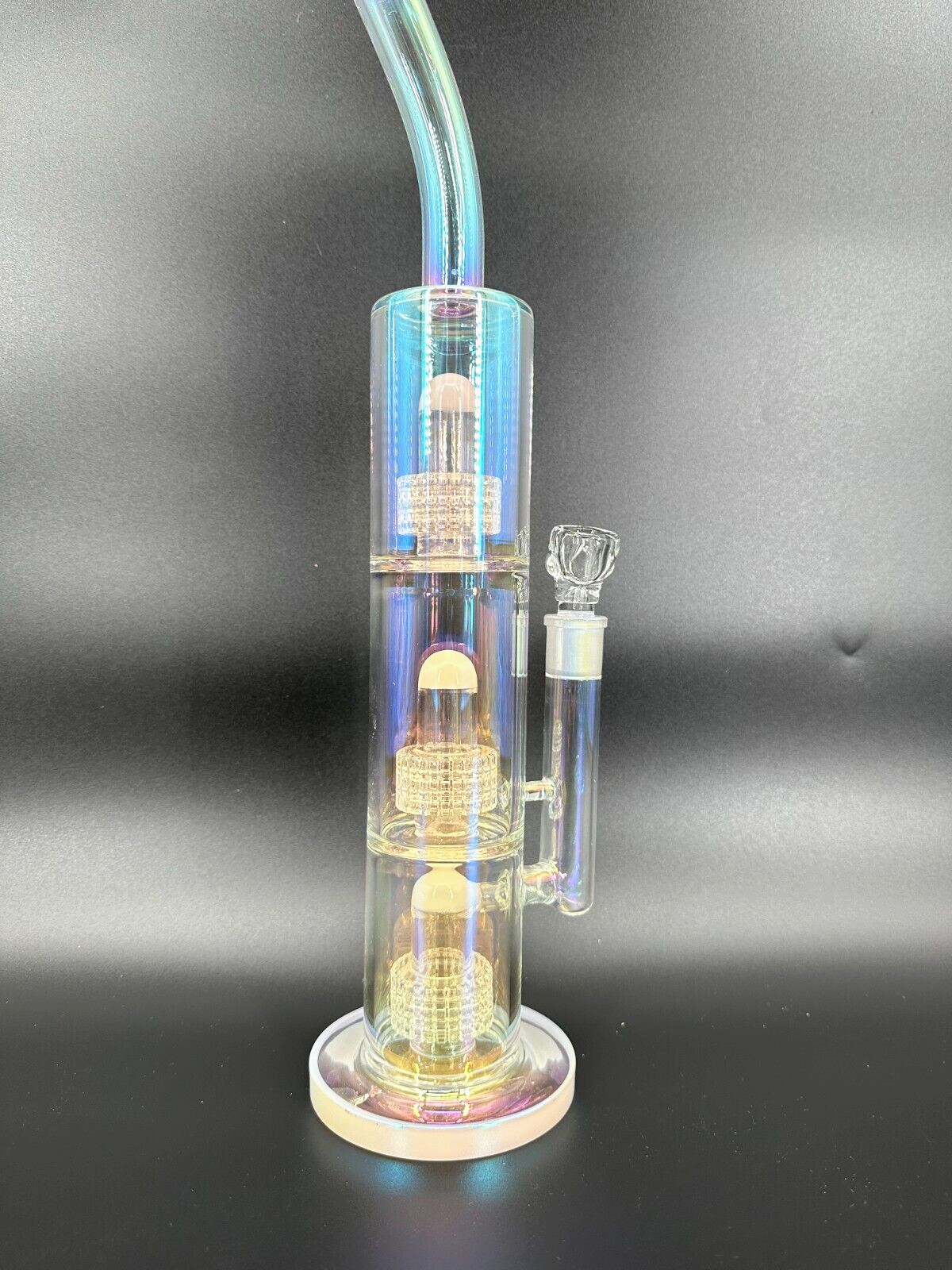 18in Heavy Thick Glass Bong Water Pipe Hookah Bongs with Skull catcher White