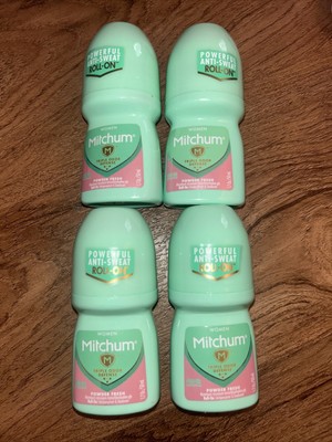 X4 Mitchum Women Roll-On Antiperspirant Deodorant, Powder Fresh, 1.7oz.