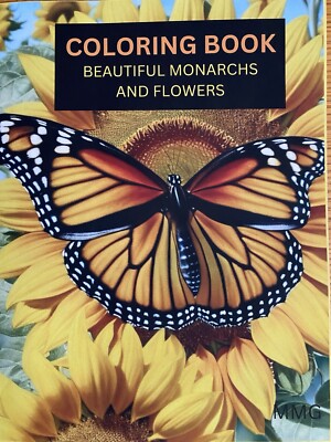 Monarch And Flowers Coloring Book