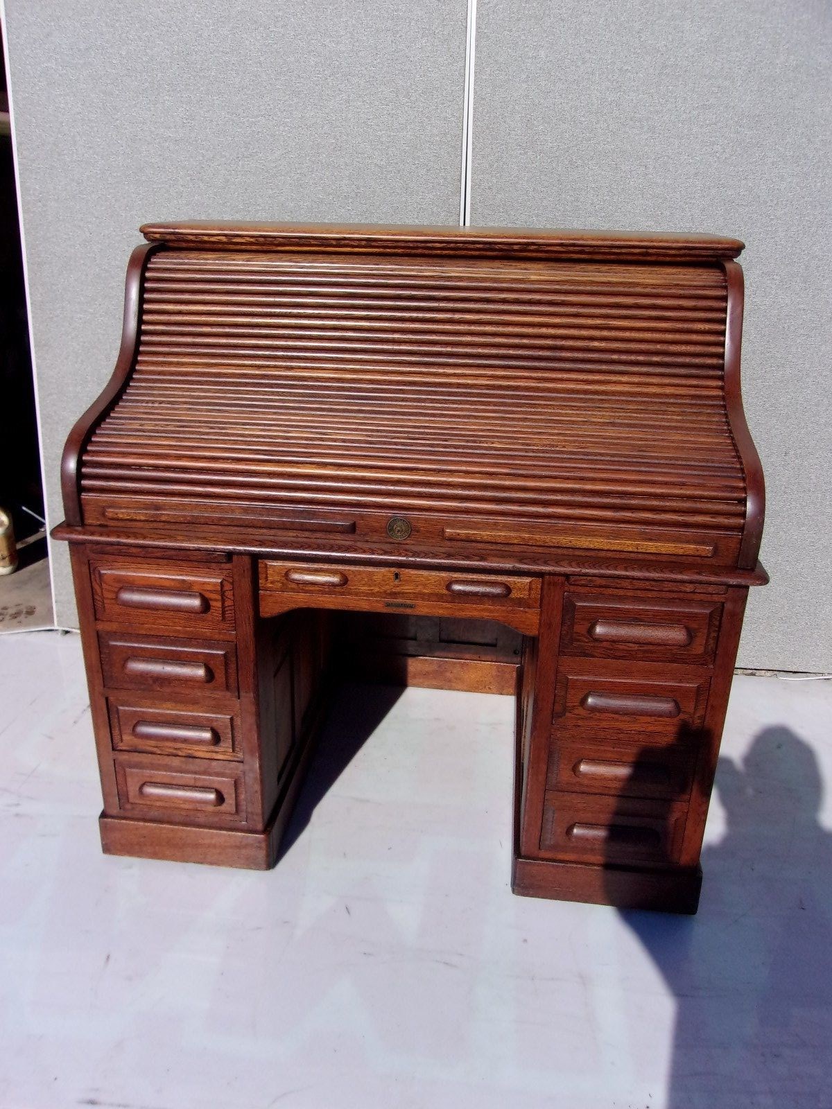 ANTIQUE OAK ROLL TOP DESK RAISED PANEL ORGINAL FINISH-SELLING OUT