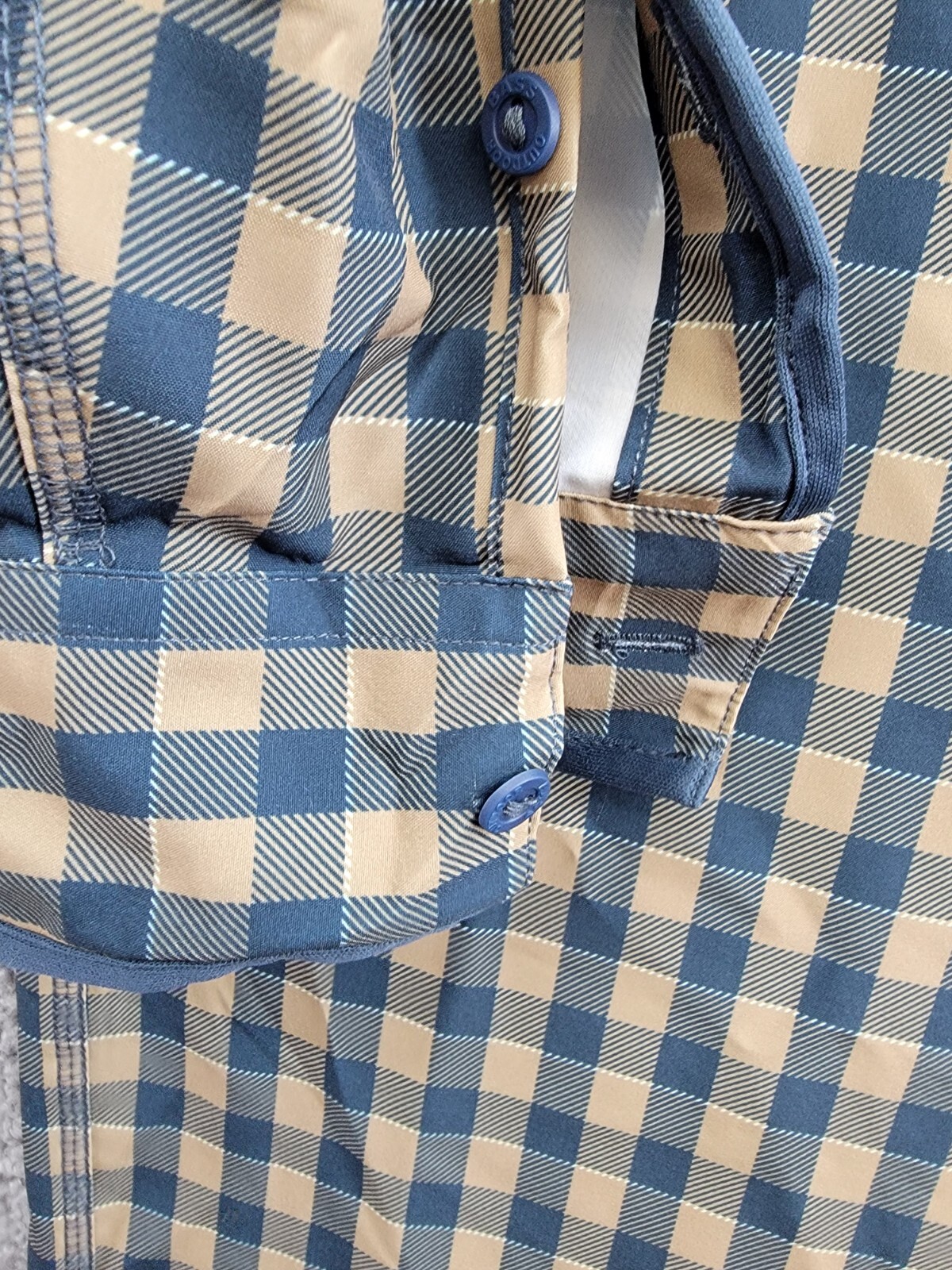 Bass Outdoor Cool Plaid Long-Sleeve Shirt Men's L Kelp Small Buffalo Collared - Picture 10 of 20