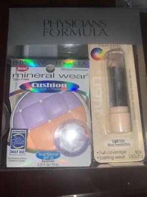 Physicians Formula Mineral Wear Cushion Corrector + Primer Duo, Peach/Lavender