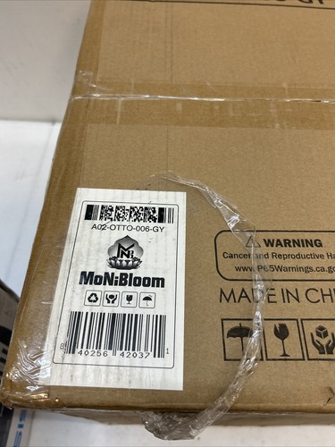 MoNiBloom 24 Inch Storage Ottoman Bench, Contemporary Grey Linen Foot 