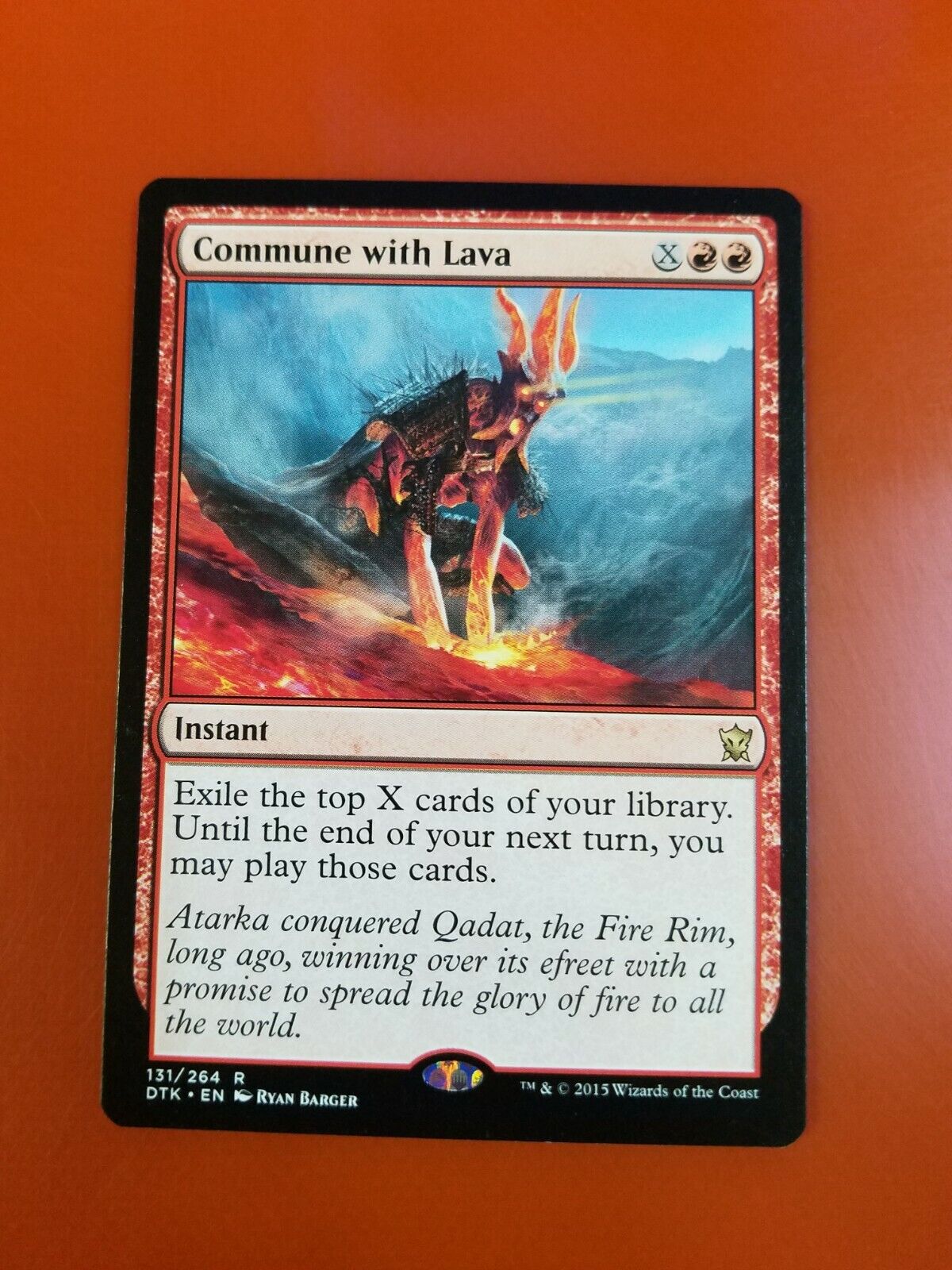 Commune with Lava 1x FOIL DTK MTG Dragons of Tarkir Rare MINT red Commune with Lava 1x FOIL DTK MTG Dragons of Tarkir Rare MINT red