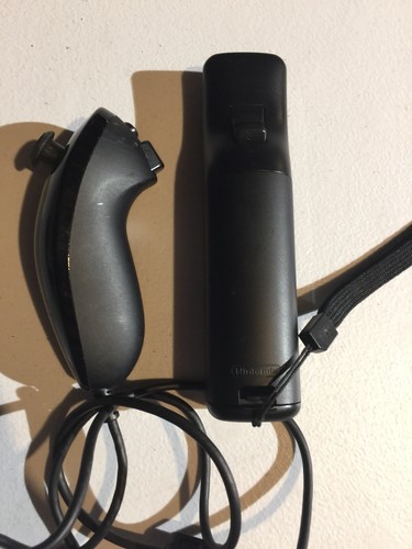 Nintendo Wii U Black Remote Controller Motion Plus Nunchuk Official Tested